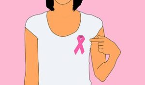 woman with pink ribbon