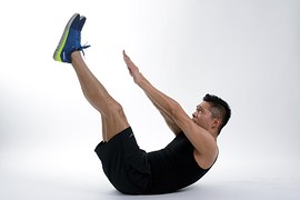 man stretching